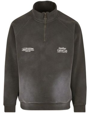 Another Cotton Lab Troyer Always Moving Washed Half Zip Sweatshirt (1-Tlg) - Grau