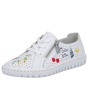 Rieker Schnürschuh Sneaker, Halbschuh, Schnürer Mit Sommerlichem Motiv-Druck - Schwarz
