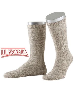 LUSANA Trachtensocken Umschlag Schoppersocken - Schwarz