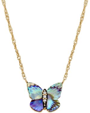 Fossil Kette Anhänger Schmuck Geschenk Edelstahl Halskette Sutton Schmetterling - Blau