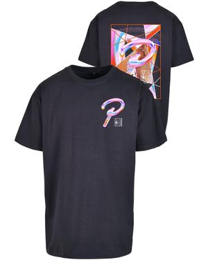 Upscale by Mister Tee Kurzarmshirt Upscale by Mister Prisma Oversize Tee (1-tlg) - Blau