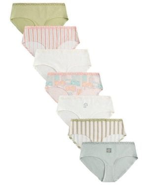 Next Schlüpfer 7Er-Pack Baumwollslips Mit Spitze, Shorts (7-St) - Weiß