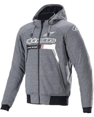 Alpinestars Motorradjacke Chrome Ignition Hoodie dunkelgrau / weiss