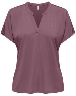 ONLY Kurzarmshirt Onlfree Life S/S Split Top Jrs Materialmix, Regular Fit - Lila