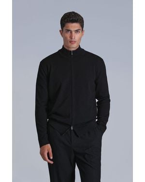 Lufian Strickjacke Force im unifarbenen Design - Blau