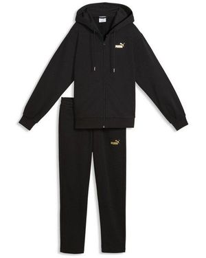PUMA Jogginganzug Metallic Trainingsanzug Mit Kapuze Damen - Schwarz