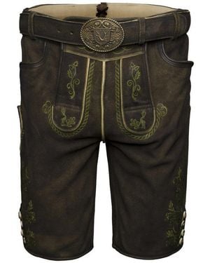 KRÜGER Trachtenlederhose Milian Herren (1-Tlg) Trachtenlederhose, Trachtenhose, Bayerische Lederhose, Oktoberfest - Schwarz