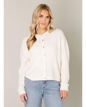 Base London Cardigan Yuli Mit Woll-Anteil Und Knopfleiste - Weiß