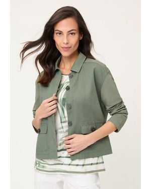 Olsen Sweatjacke Jerseyjacke im Materialmix - Grau