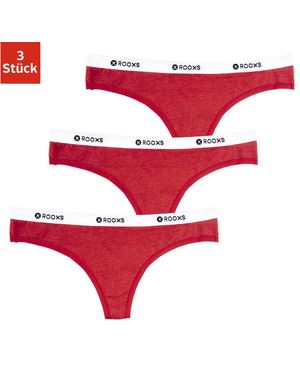 ROOXS Unterwäsche String Unterhosen (3-St) Baumwolle Tanga - Rot