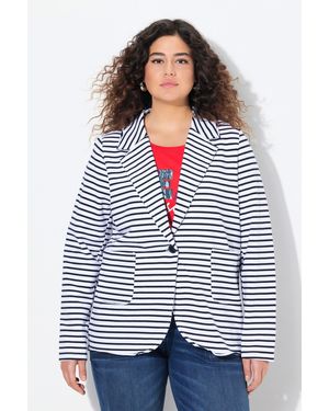 Ulla Popken Blusenblazer Jerseyblazer Rollkanten Reverskragen Langarm - Grau