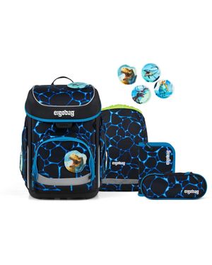 ergobag Schulranzen cubo (-tlg., 5-teiliges Set), größenverstellbares Rückensystem - Blau