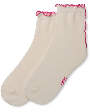 UGG Socken KARSYN LETTUCE EDGE QUARTER II (1-Paar) Strümpfe mit -Markenlogo - Natur