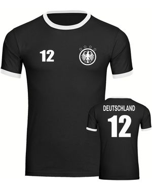 multifanshop T-Shirt Kontrast Deutschland - Schwarz