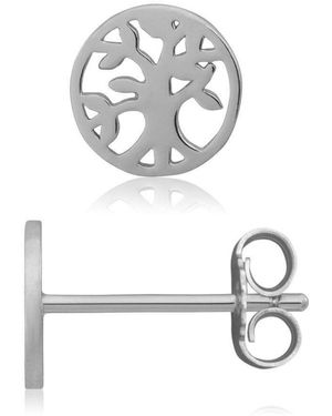 Firetti Paar Ohrstecker Schmuck Geschenk Silber 925 Ohrschmuck Lebensbaum - Grau