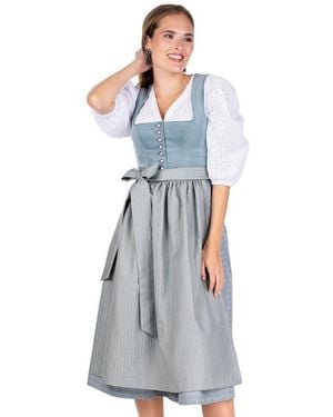 Marjo Dirndl Cord Dirndl 2Tlg - Weiß
