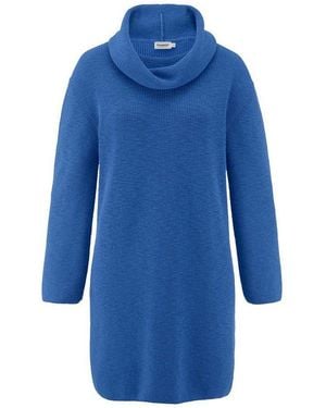 HESSNATUR Strickkleid (1-Tlg) - Blau