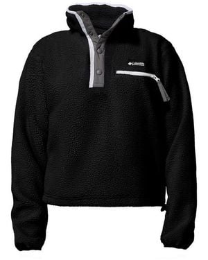 Columbia Stehkragenpullover Helvetia Ii Cropped Half Snap Fleece Mit Verstellbarem Saum - Schwarz