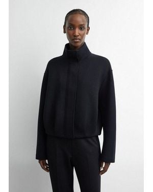 Comma, Funktionsjacke Sweatshirt Scuba-Blouson Mit Funnelneck - Blau