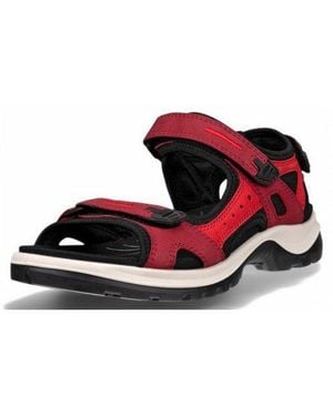 Ecco Yucatan Leder/Schwarz Damen Sandale - Rot