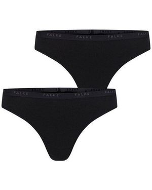 FALKE Tanga Tanga Daily Comfort Damen (2-St. 2) Softe Baumwolle Mit Elasthan - Schwarz