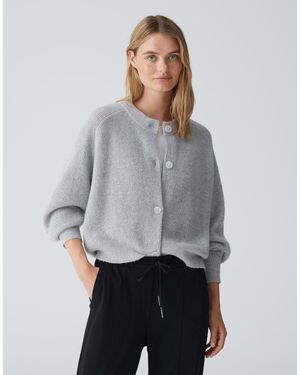 Opus Cardigan DORTY Boxy Fit aus Woll-Alpaka-Mix Strick - Grau
