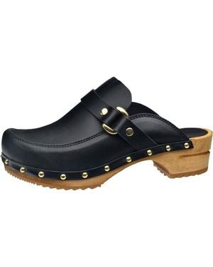 Sanita Wood-Lillen Open Clog - Schwarz