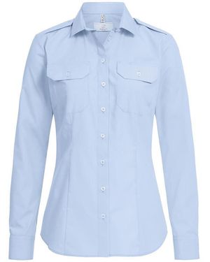 Greiff Langarmbluse SIMPLE Pilotbluse Langarm Kent Regular-Fit Hellblau
