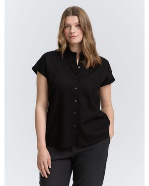 Tom Tailor TOM TAILOR Kurzarmbluse Plus Size - Schwarz