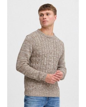 Solid Strickpullover Sdphilemon Strickpulli Mit Zopfstrickmuster - Braun