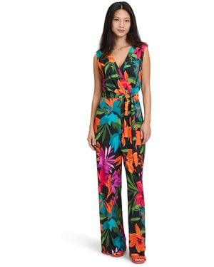 Vera Mont Overall Jumpsuit mit Bindegürtel (1-tlg) Druck - Rot