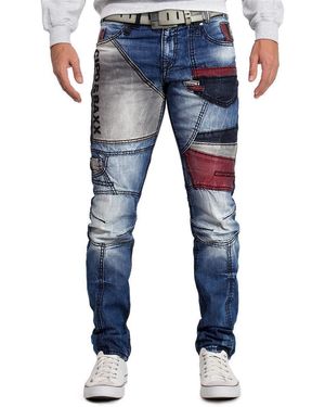 Cipo & Baxx 5-Pocket-Jeans Biker Hose BA-CD574 Blau W31/L32