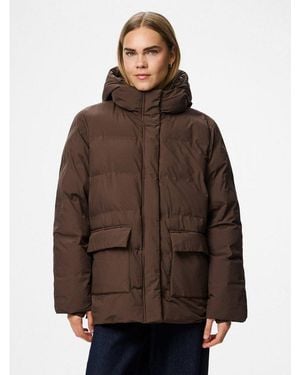 Pieces Steppjacke Pcnorma Puffer Jacket Noos Bc Kunstfaser, Regular Fit - Braun