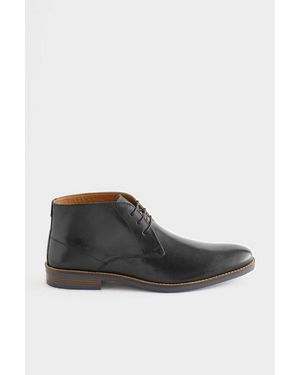 Next Halbhohe Schuhe Aus Leder Stiefel - Schwarz
