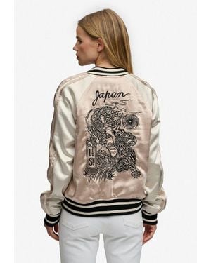 Superdry Parka Suikajan Embroidered Bomber Slim Fit, Mit Reißverschluss, Aus Polyester Und Kunstfaser - Grau