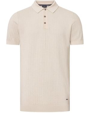 Joop! Strickpullover Strick-Poloshirt MAURON (1-tlg) - Weiß