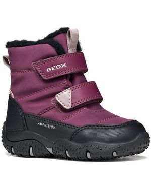 Geox B Baltic Girl B Abx Winterboots Klettboots, Wasserabweisender Winterstiefel Mit Warmfutter - Schwarz