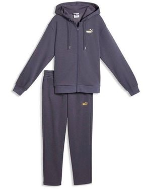 PUMA Trainingsanzug Damen Trainingsanzug Metallic Hooded Sweat Suit Fl Op 693996 - Schwarz
