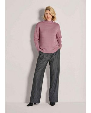 Madeleine Strickpullover Eleganter Wollpullover Mit Querstruktur Strukturpullover Mit Stehkragen Und Langarm - Pink