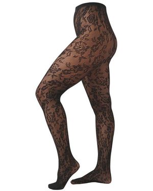 Next Strumpfhose Strumpfhose Mit Geblümtem Spitzenmuster, 1Er-Pack (1 St) - Braun