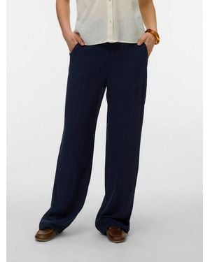 Vero Moda Schlupfhose Vmeasy Joy Hw Wide Pants Wvn Ga Viskose, Loose Fit - Blau