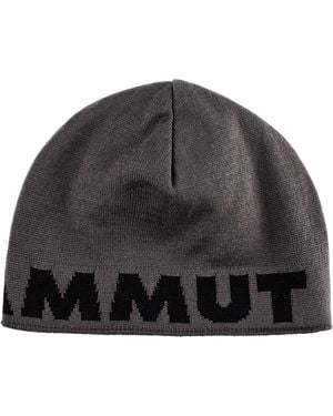 Mammut Strickmütze Logo Beanie mit Wendemöglichkeit - Schwarz