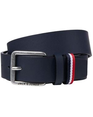 Jack & Jones Ledergürtel Jacespo Belt Noos - Blau