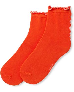 UGG Socken KARSYN LETTUCE EDGE QUARTER II (1-Paar) Strümpfe mit -Markenlogo - Rot