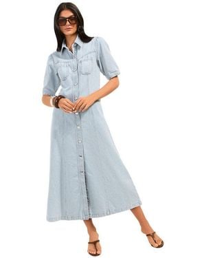 Friends Like These Jeanskleid Midaxi-Hemdkleid, Kurzgröße (1-Tlg) - Blau