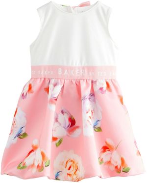Baker by Ted Baker Ballonkleid by Ted Baker Geblümtes Kleid mit Ballonsaum (1-tlg) - Pink