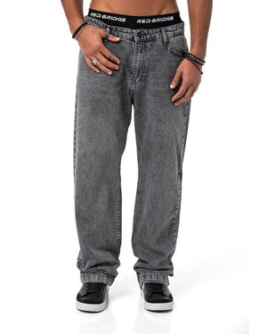 Redbridge Weite Jeans Red Bridge Baggy Jeanshose 5-Pocket-Style - Grau