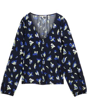 Tom Tailor Blusentop viscose v-neck blouse - Blau
