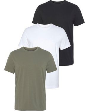 AJC T-Shirt (3er-Pack) lockere Passform, Basic-Stil - Mehrfarbig