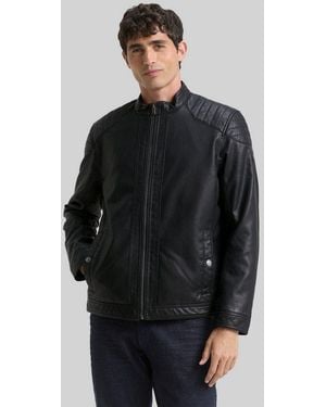 Tom Tailor Lederimitatjacke Jacken Bikerjacke Aus Kunstleder - Grau